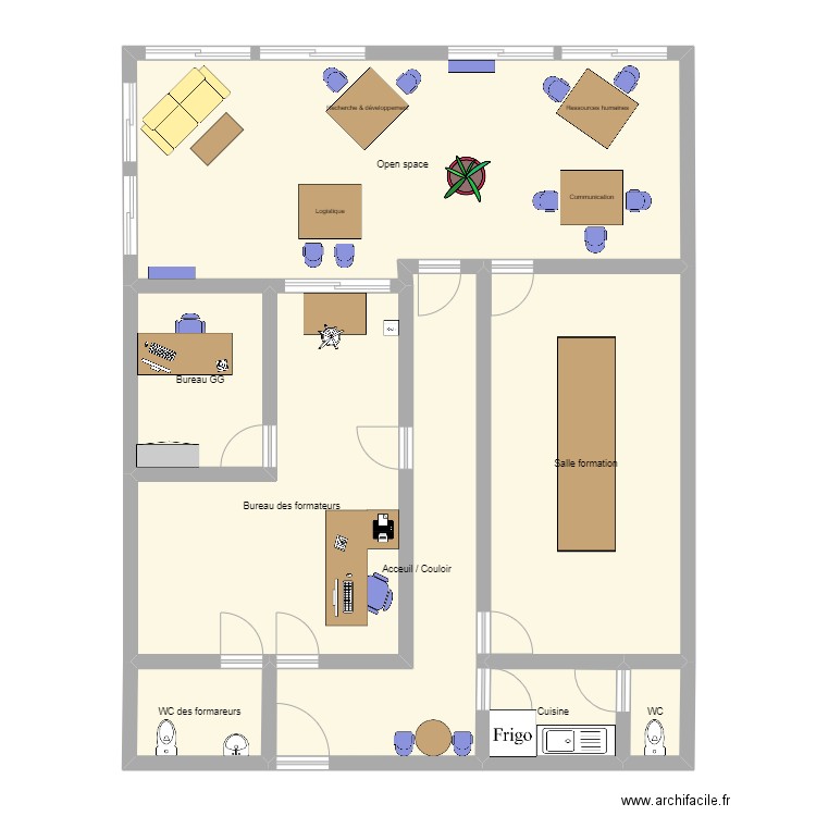 PLAN DES LOCAUX. Plan de 8 pièces et 124 m2