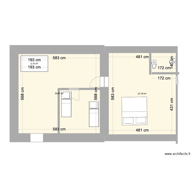 Gouttiersétagebis310724. Plan de 3 pièces et 63 m2