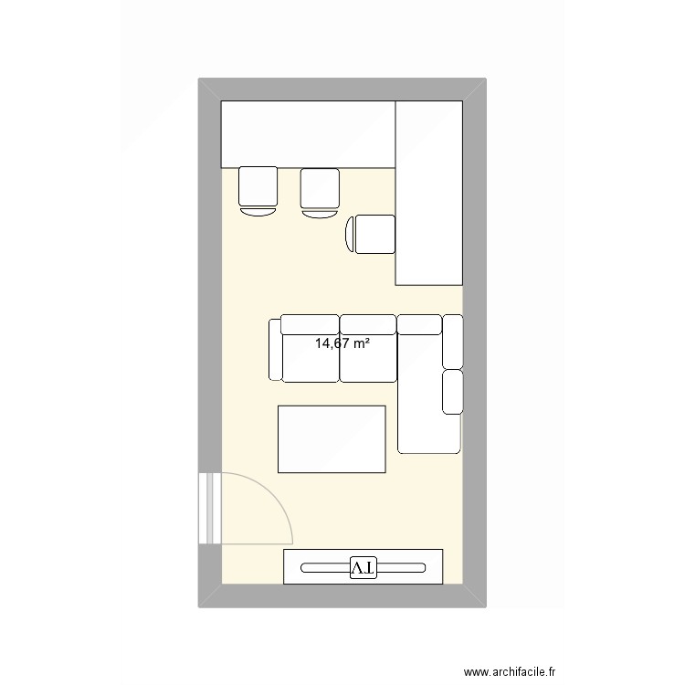 Spa. Plan de 1 pièce et 15 m2