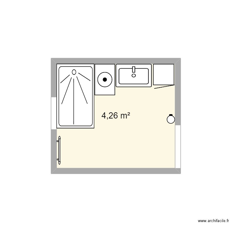 SDB RICH 2. Plan de 1 pièce et 4 m2