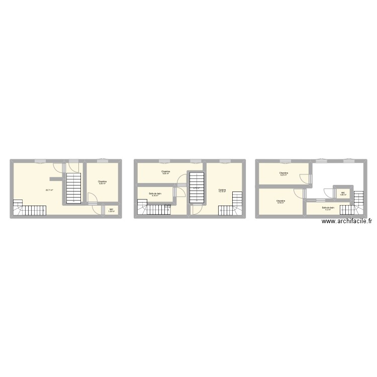 Immeuble 125 m2 Issoire (2 duplex 60 m2). Plan de 12 pièces et 95 m2