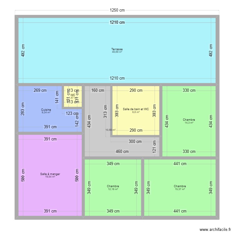 sam1. Plan de 9 pièces et 140 m2