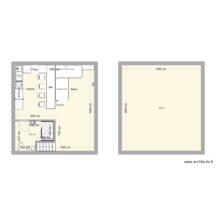 Test Triplex n°4 surface OK . Plan de 3 pièces et 77 m2