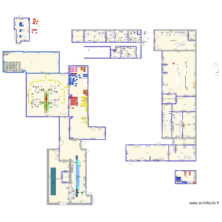 Projet Cuisines HL v34. Plan de 33 pièces et 1357 m2