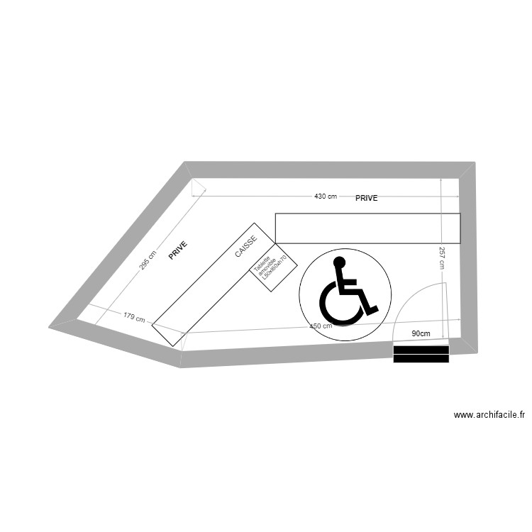 MAISON GEOFFROY. Plan de 1 pièce et 14 m2