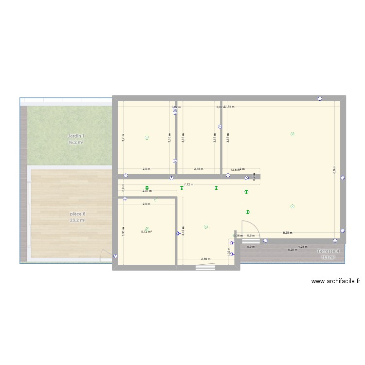 maison 01. Plan de 2 pièces et 82 m2