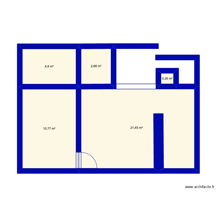 appart. Plan de 5 pièces et 40 m2