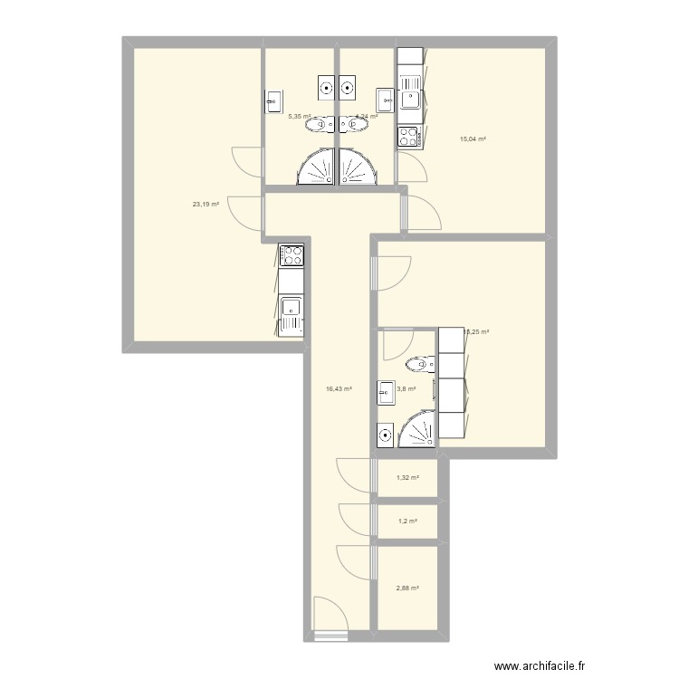 Verdun. Plan de 10 pièces et 89 m2