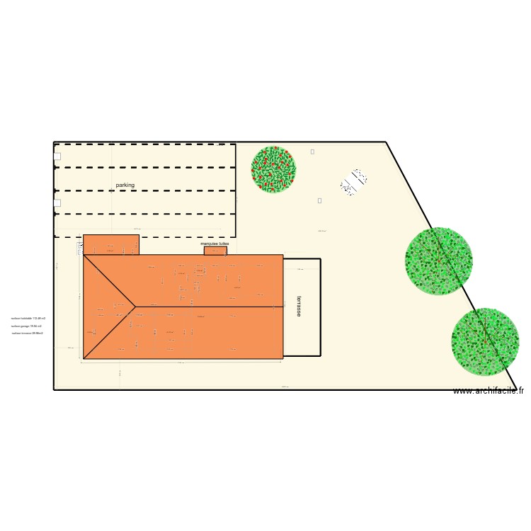 villa essaie final toiture. Plan de 8 pièces et 874 m2