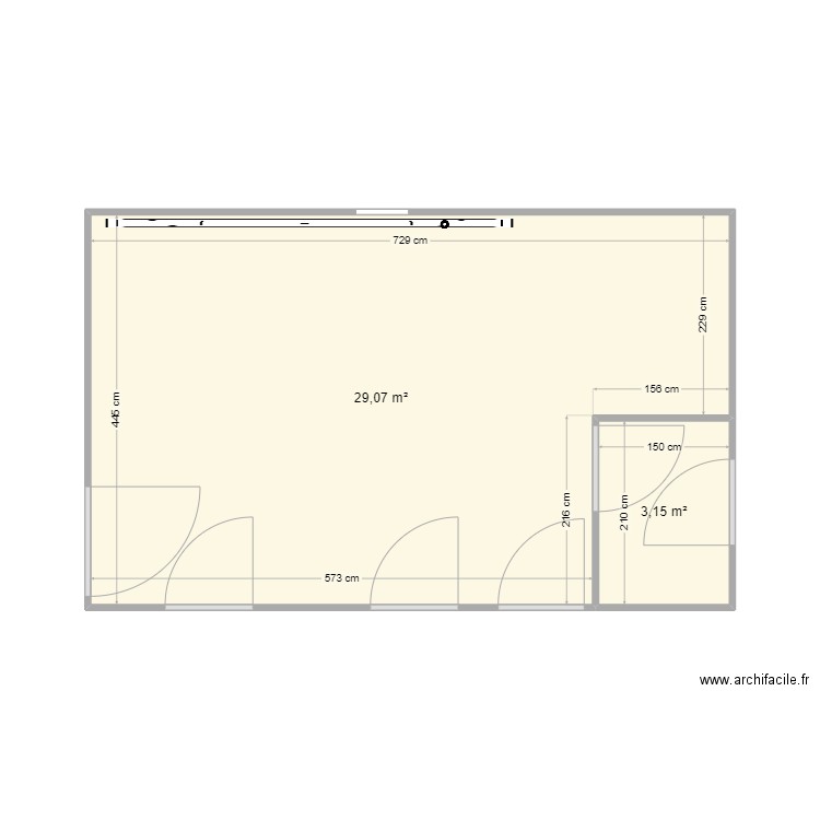 Salle égoutage Blanchetière. Plan de 2 pièces et 32 m2