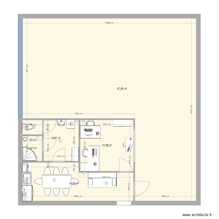 DEPOT. Plan de 5 pièces et 122 m2