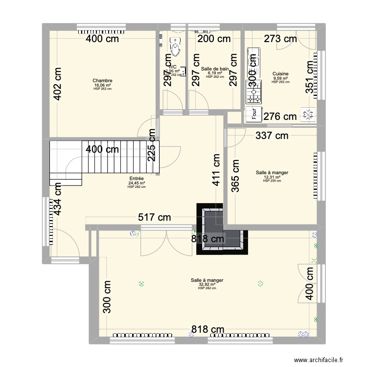 Niederhausbergen. Plan de 7 pièces et 104 m2