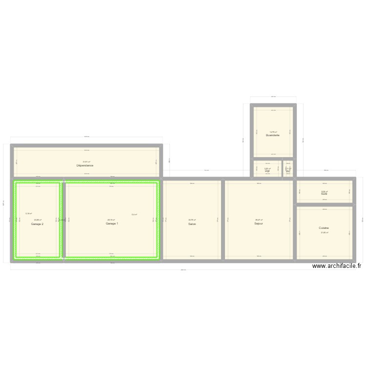 Neuquelman vide. Plan de 13 pièces et 229 m2