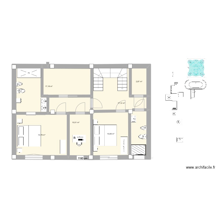 villa giovina 1.1. Plan de 6 pièces et 73 m2