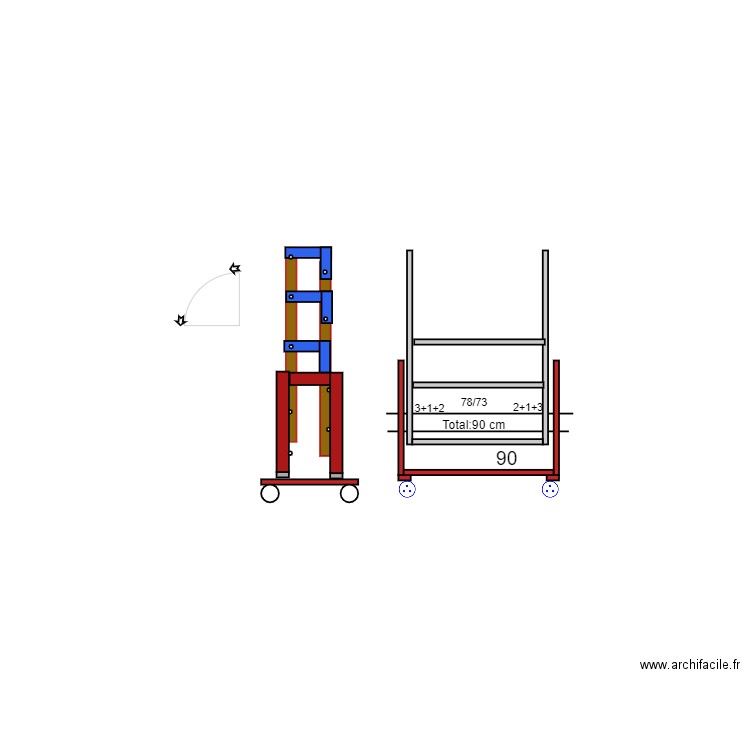 TABLE/ETAGERE. Plan de 0 pièce et 0 m2