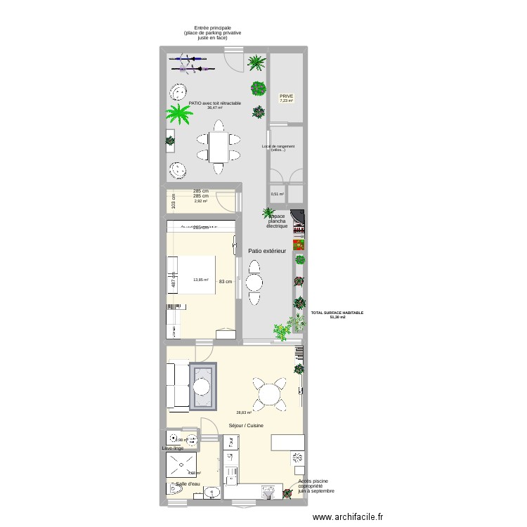 Villa La Cachette version 9. Plan de 8 pièces et 95 m2