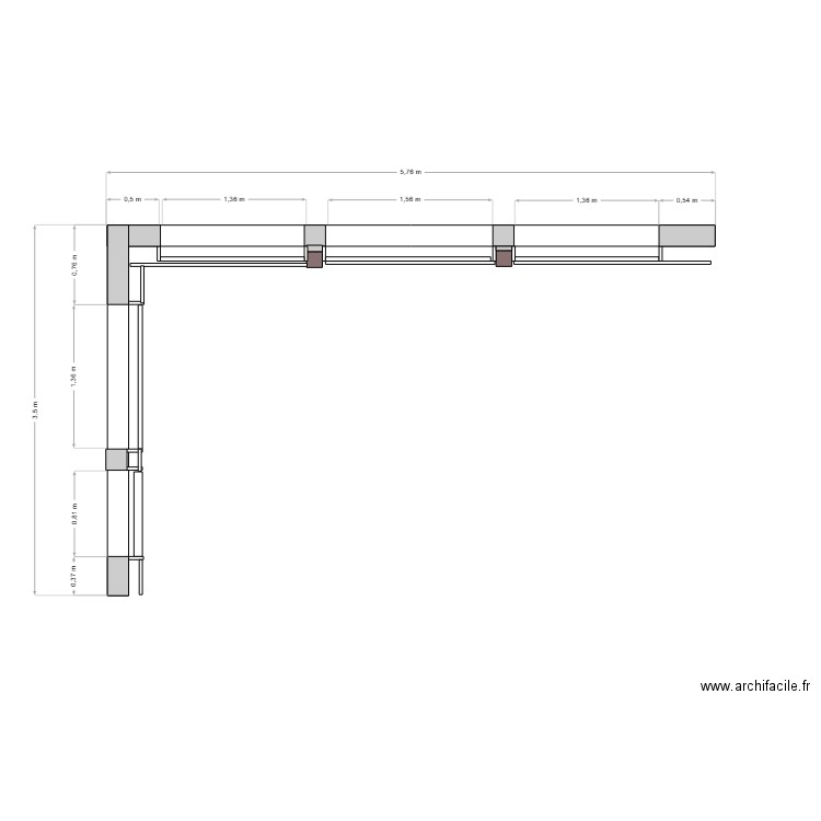 murs veranda. Plan de 0 pièce et 0 m2