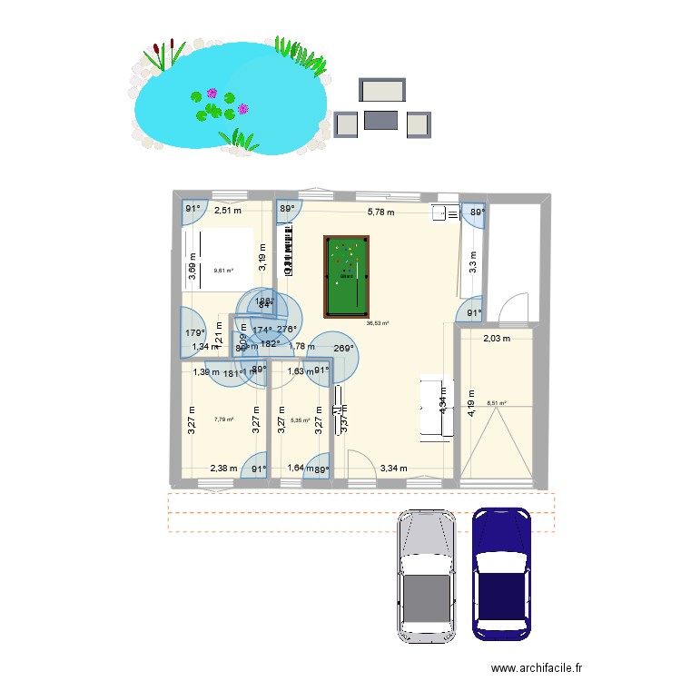 st meen. Plan de 5 pièces et 68 m2