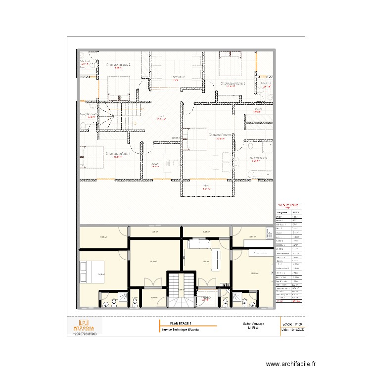 maison Ahoué revue. Plan de 16 pièces et 315 m2