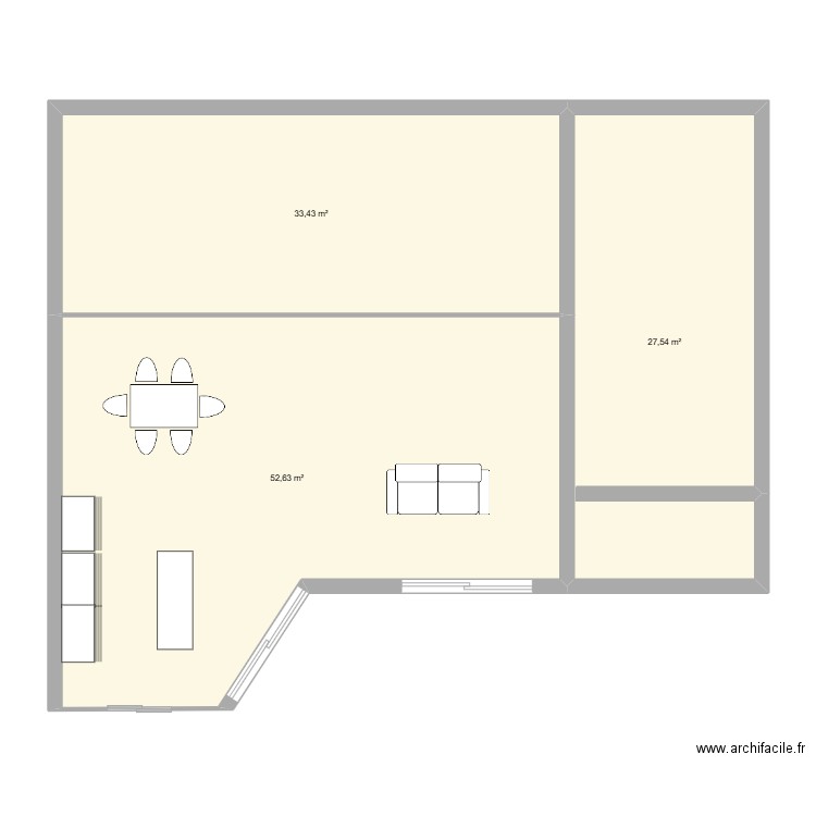 ceret. Plan de 3 pièces et 114 m2