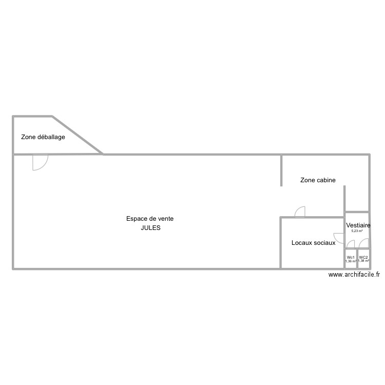 Jules noyelles. Plan de 4 pièces et 260 m2