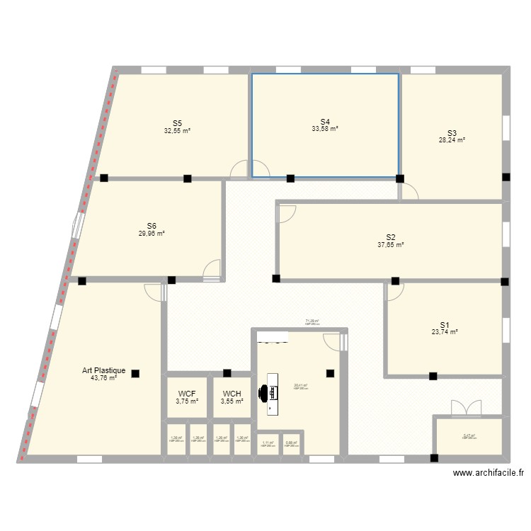 PIAGET. Plan de 18 pièces et 341 m2