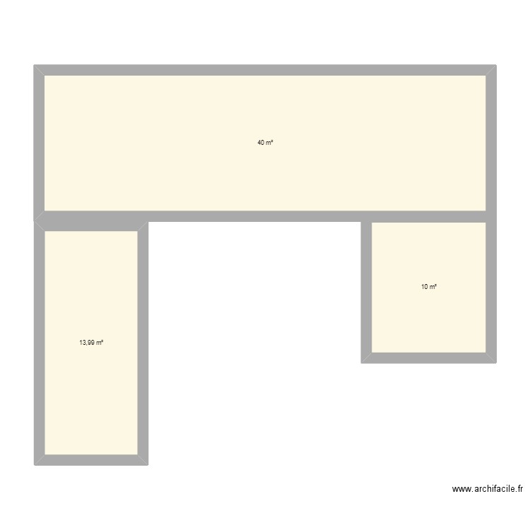 Type2. Plan de 3 pièces et 64 m2