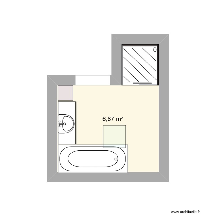 SDD maison 2. Plan de 1 pièce et 7 m2