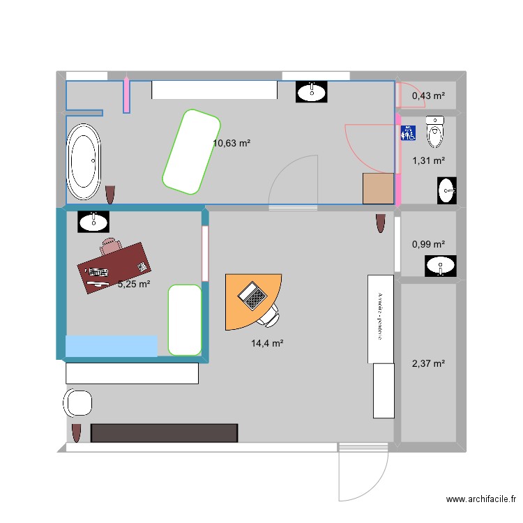 BIOTYSISl. Plan de 7 pièces et 35 m2