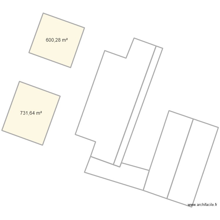 Ferme Sauvoy. Plan de 2 pièces et 1332 m2