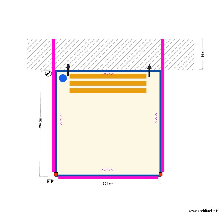 Bookbinder Luz. Plan de 1 pièce et 15 m2