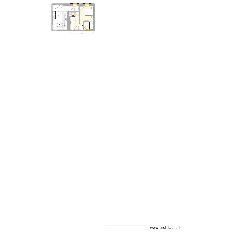 ESBA rdc B V3.1. Plan de 4 pièces et 28 m2