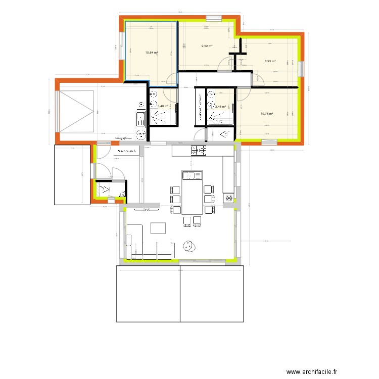 dernier plan. Plan de 6 pièces et 47 m2