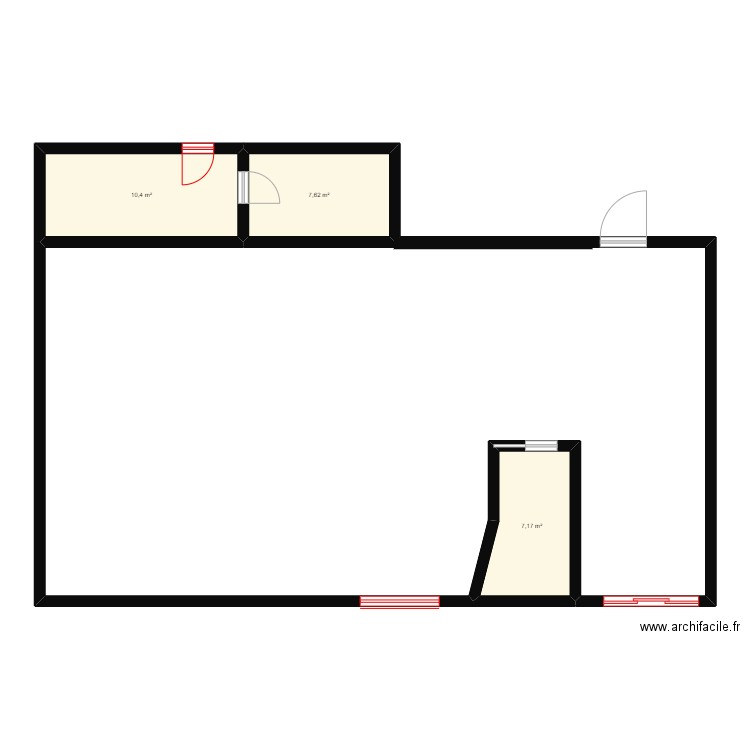 mag bas . Plan de 3 pièces et 25 m2