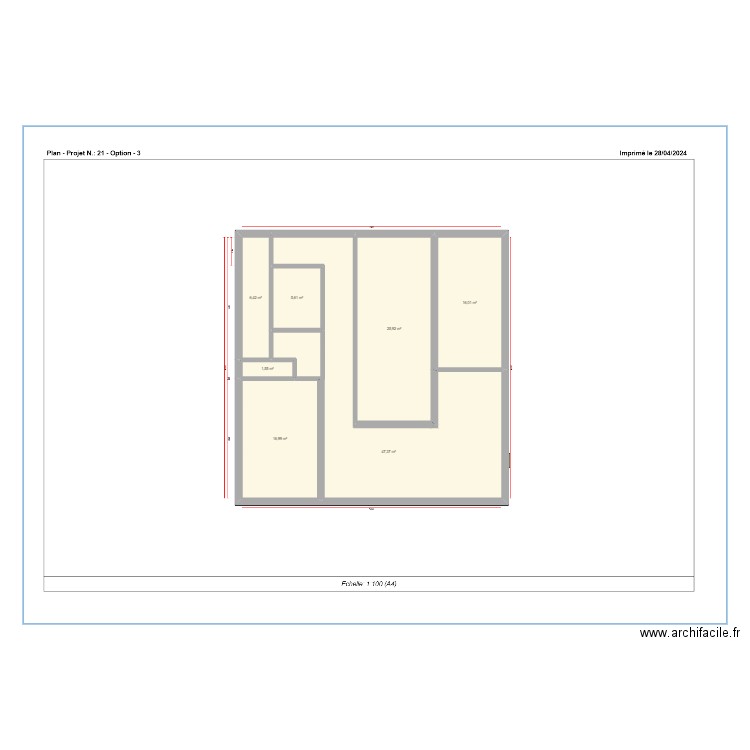 PELLE RDC. Plan de 7 pièces et 120 m2