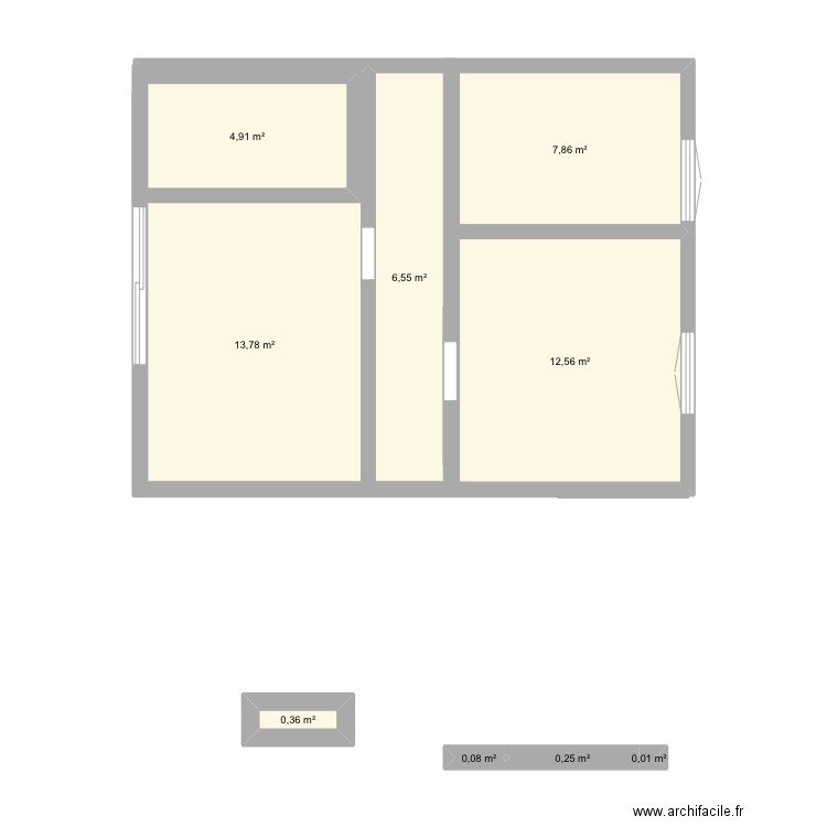 Agrandissement . Plan de 9 pièces et 46 m2