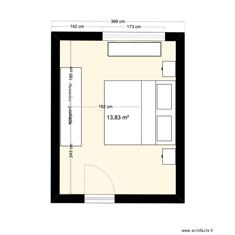 CHAMBRE VIA LANFRANCO. Plan de 1 pièce et 14 m2