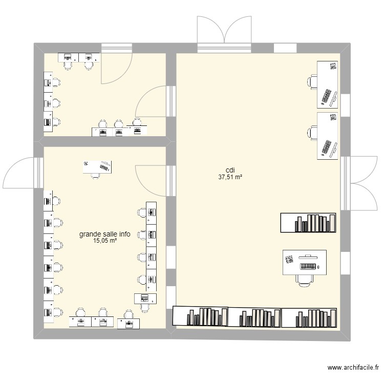 PLAN cdi. Plan de 2 pièces et 53 m2