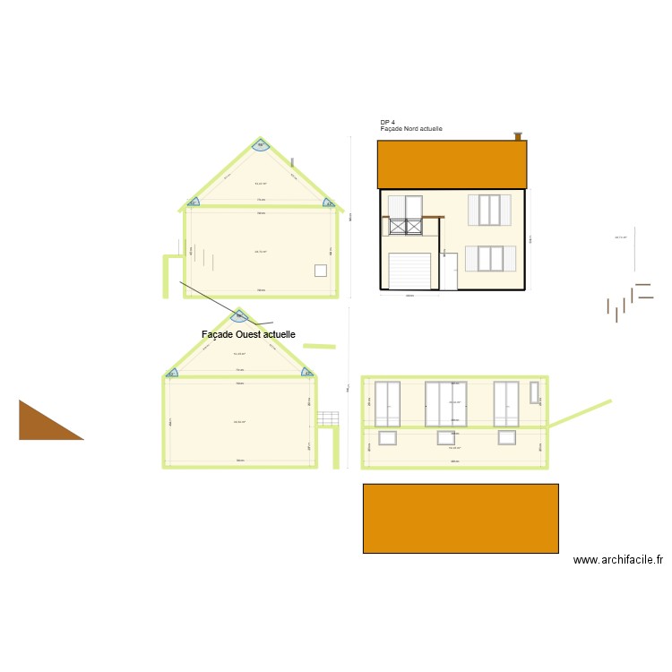 Plan de facade Fab avant. Plan de 7 pièces et 184 m2