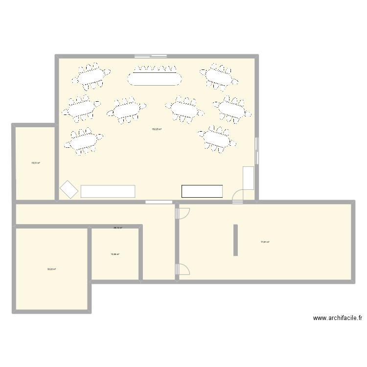 Mariage test. Plan de 6 pièces et 313 m2