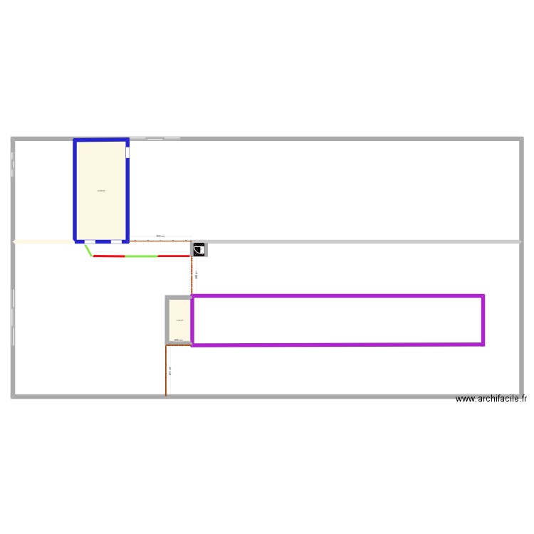 alex stabu. Plan de 3 pièces et 38 m2