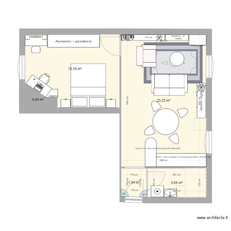 Chez nous à Montrouge - 2. Plan de 5 pièces et 43 m2