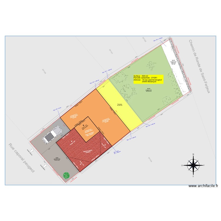 plan masse avec bordure 2. Plan de 0 pièce et 0 m2