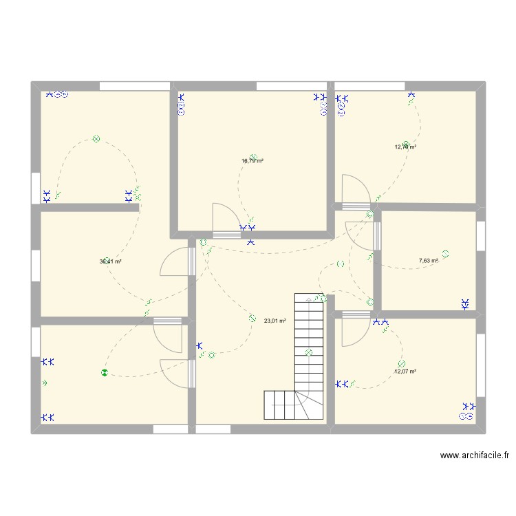 ETAGE FABI. Plan de 6 pièces et 109 m2