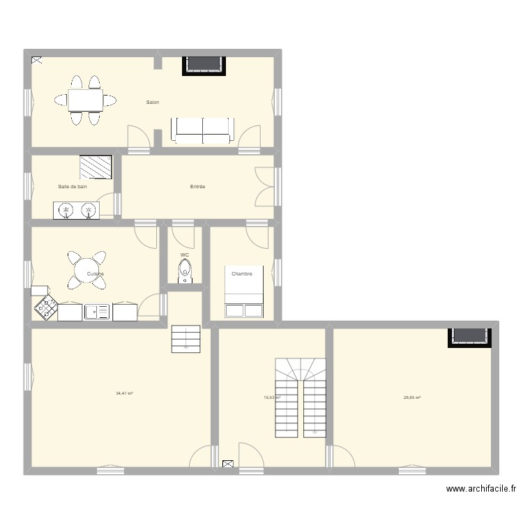 chinon. Plan de 9 pièces et 158 m2