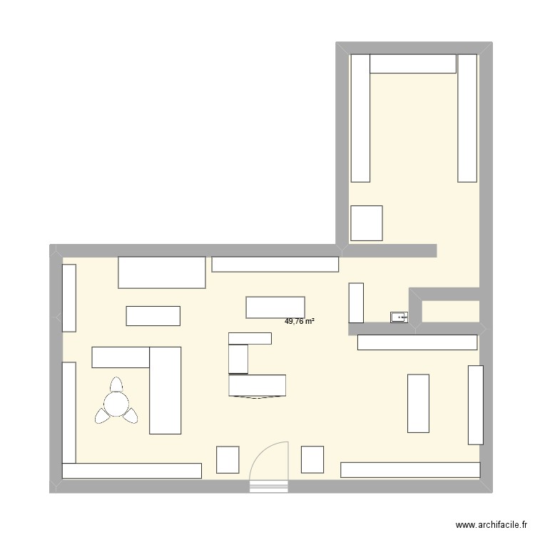 bijouterie l'ecrin des tendances plan. Plan de 1 pièce et 50 m2