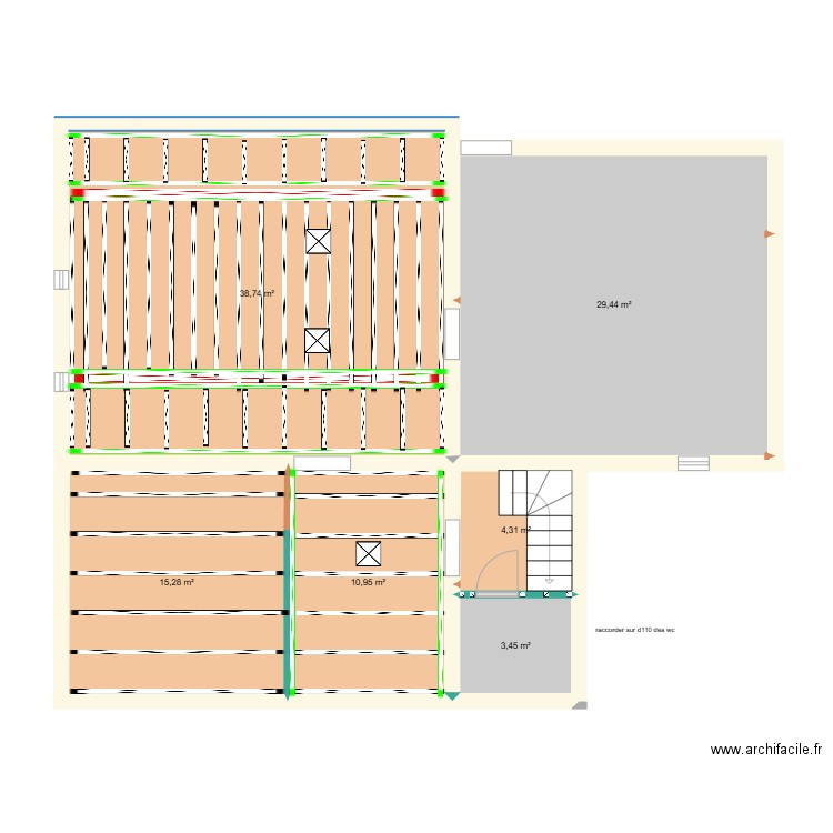 étage sonnac placo plafond credit seul. Plan de 6 pièces et 102 m2