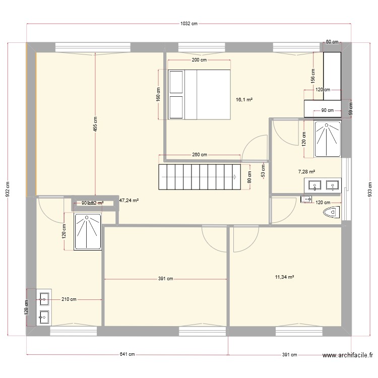 blg8. Plan de 10 pièces et 161 m2