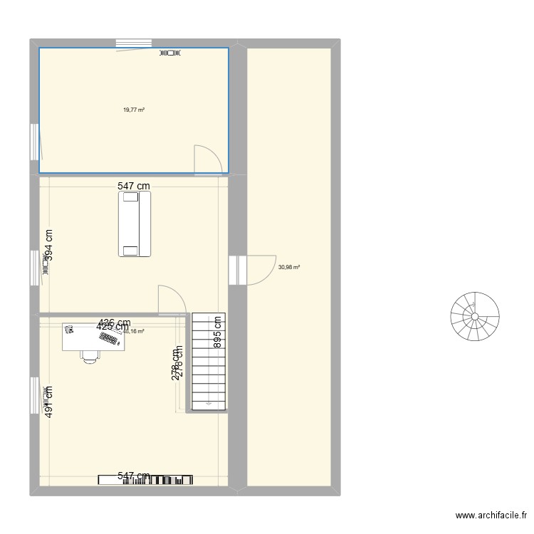 ETAGE 3. Plan de 3 pièces et 99 m2