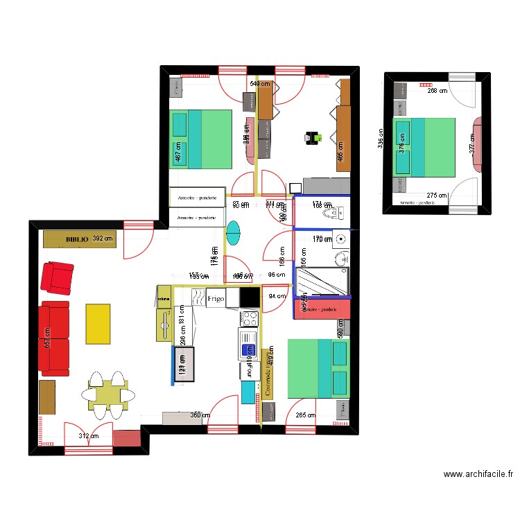 2025 . Plan de 3 pièces et 92 m2